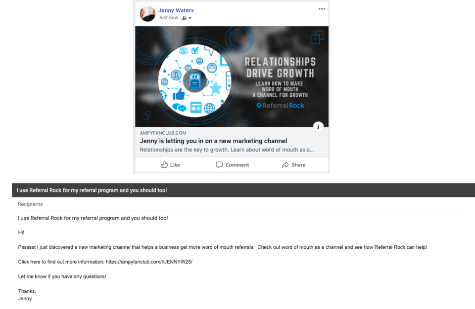 screenshot of Referral Rock